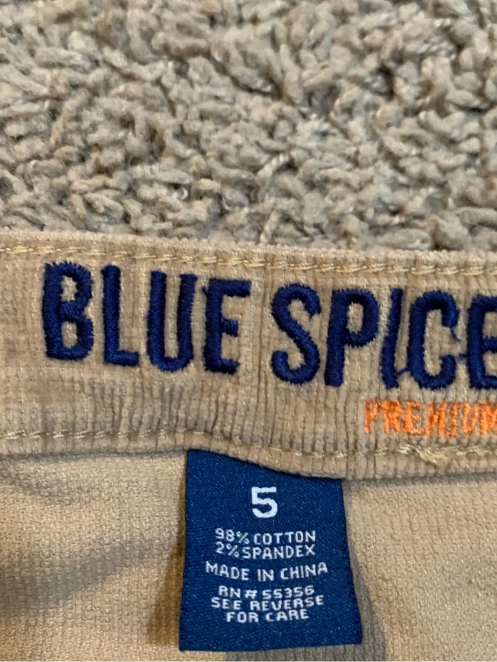 Blue Spice High Waist Beige Corduroy Skirt 5